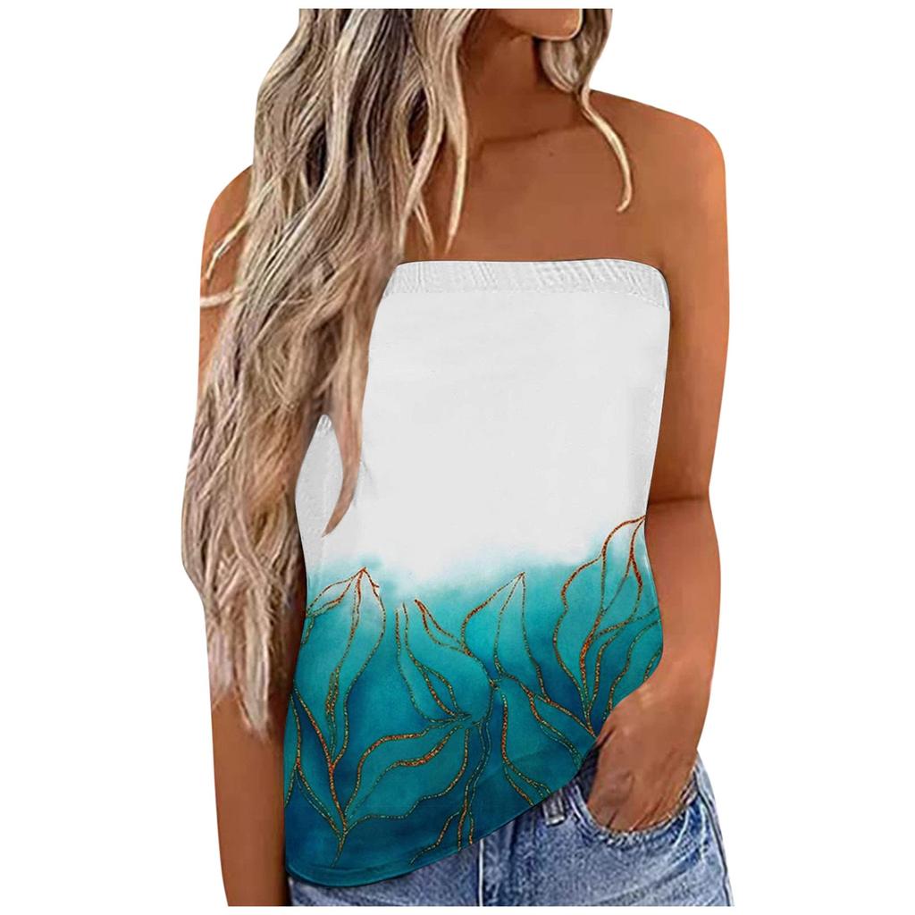 Women's Summer Sexy Tube Top Off Shoulder Sleeveless Tops Strapless Beach Vest Bandeau Shirt Backless Sexy Tops