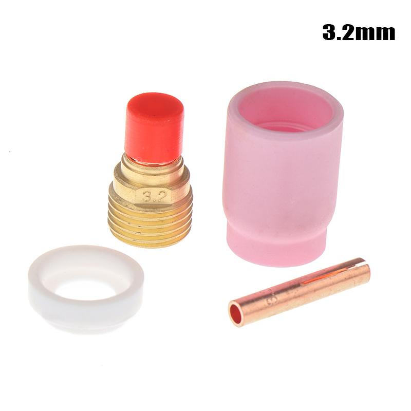 4Pcs TIG Gas Lens Kit 1.0/1.6/2.4/3.2mm FIT TIG Welding Torch PTA DB SR WP-9/20/25 Series Argon Arc Welding Torch Accessories