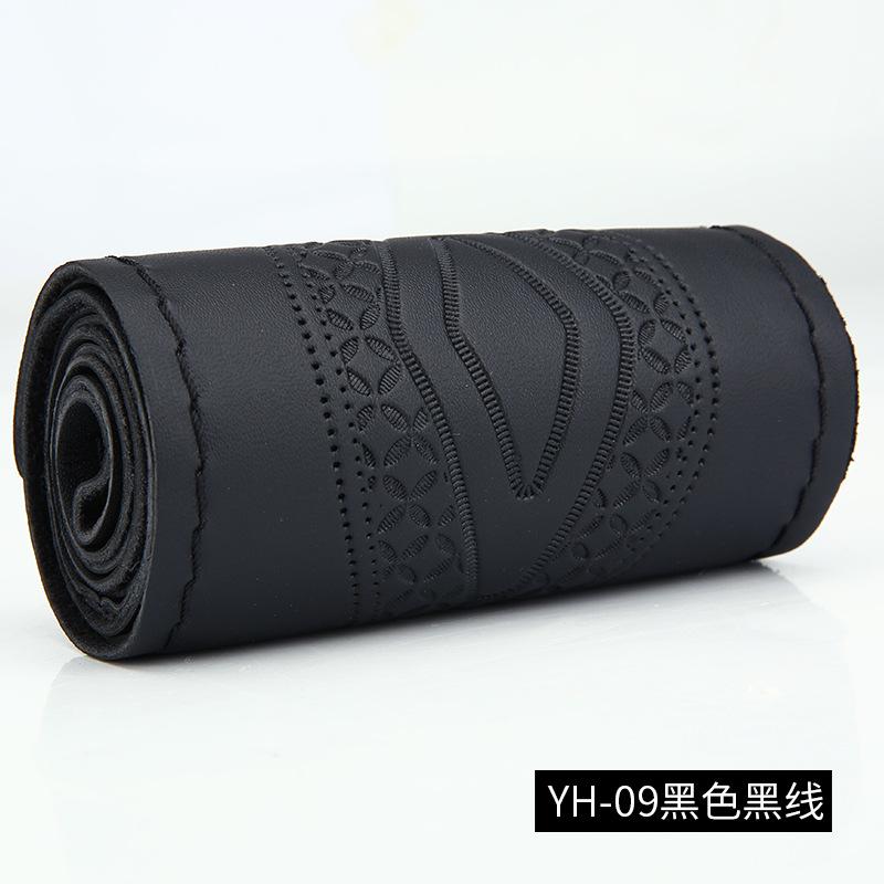 Car Steering Wheel Covers Braid DIY 38cm Soft Genuine Leather Car Covers Car With Needle And Thread Auto Interior Accessories