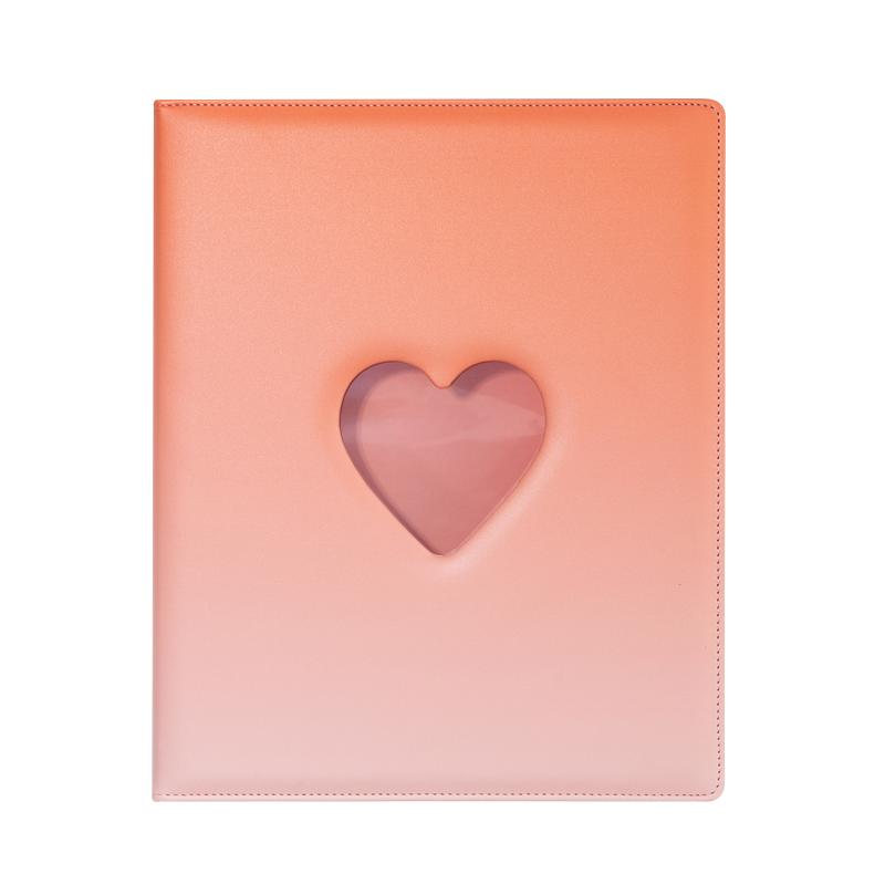 Sweet Heart Cutout Binder A4 Macaron Gradient Card Album D-Ring Loose-Leaf Cute Photocard Holder for K-Pop Idol Photo Collection