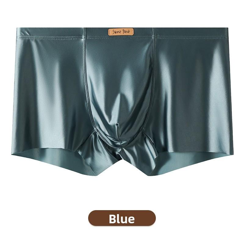 Men's Summer Satin 10A Anti-bacterial Ice Silk Breathable Flat Angle Underwear