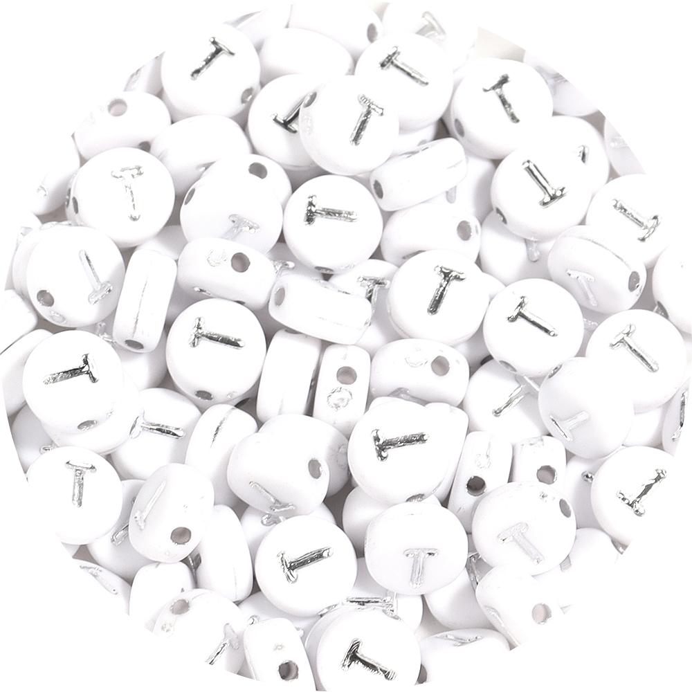 100pcs/lot 7mm Round Acrylic Letter Beads A-Z Alphabet Beads Loose Beads For DIY Bracelet Necklace Keychain Jewelry Making