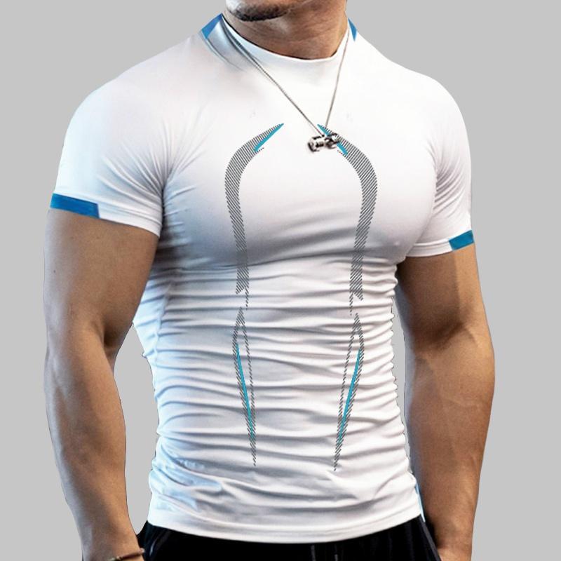 Camiseta deportiva a la moda para hombre, pantalón corto informal para deportes al aire libre, camisetas de manga corta, camiseta ajustada de entrenamiento de baloncesto
