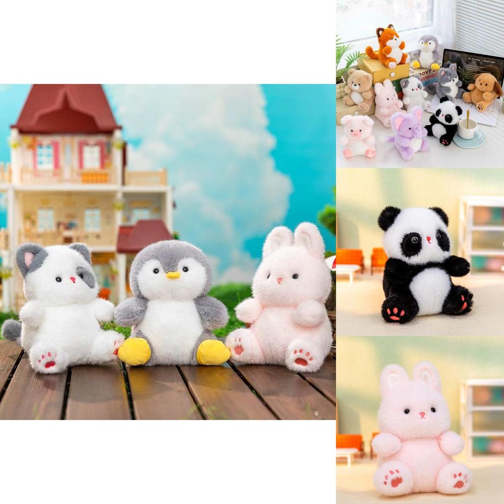 Plush Penguin Bear Rabbit Toy With Short Pile Soft Fabric For Kids And Collectors