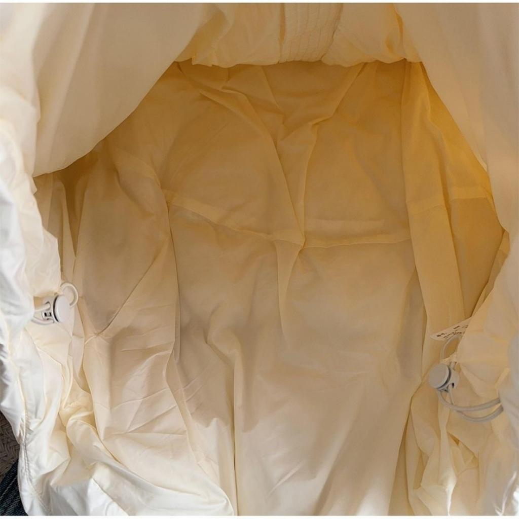 Off-white Short Hooded Padded Jacket Women's Winter Padded Jacket Bread Jacket Warm Padded Jacket