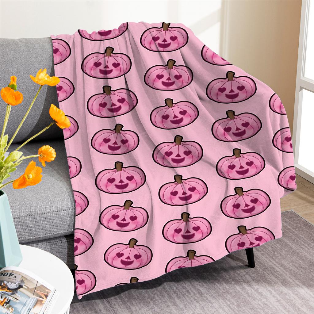 Halloween pumpkin digitalprinted polyester Bedroom velvet flannel soft sofa cover blanket Fleece soft sofa cover blankets