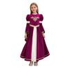 Luxury Medieval Princess Gown for Kids: Detailed Patchwork, Bell Sleeves, Gold Print & Waist Band for Renaissance Theme Event