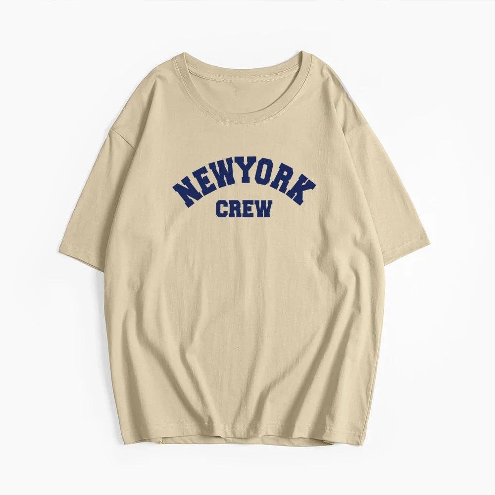 Hirsionsan Oversized T-Shirt mit Buchstaben-Grafik für Damen Sommer 2026 Weiches O-Ausschnitt Kurzarm-T-Shirts Damen Lässig Locker Higt Street Oberteil
