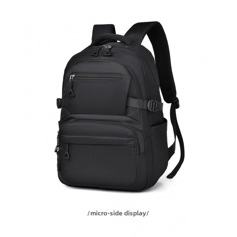 Versatile Solid Color New Style Unisex Daily Campus Large Capacity Travel Backpack Water-Resistant Fashionable Double Shoulder Bag