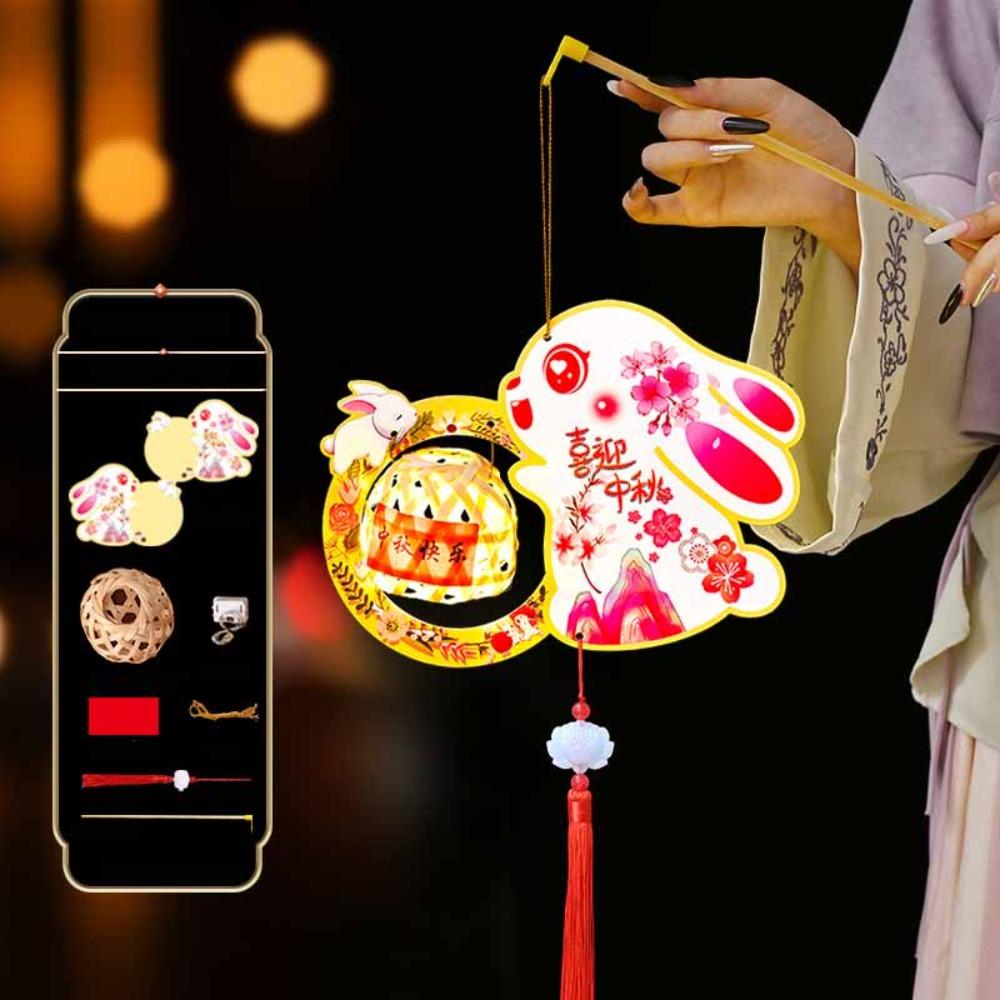 Weaving Middle Autumn Festival Lantern Rabbit Ancient Style Handheld Lantern  Women