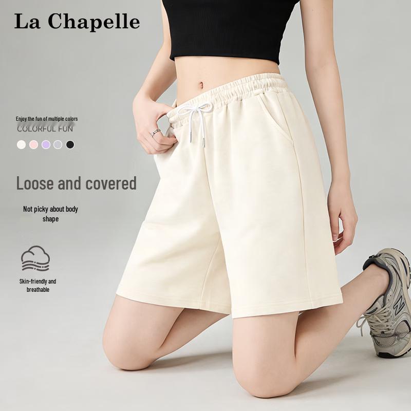 La Chapelle Women's Korean Style High-Waist Cotton Bermuda Shorts