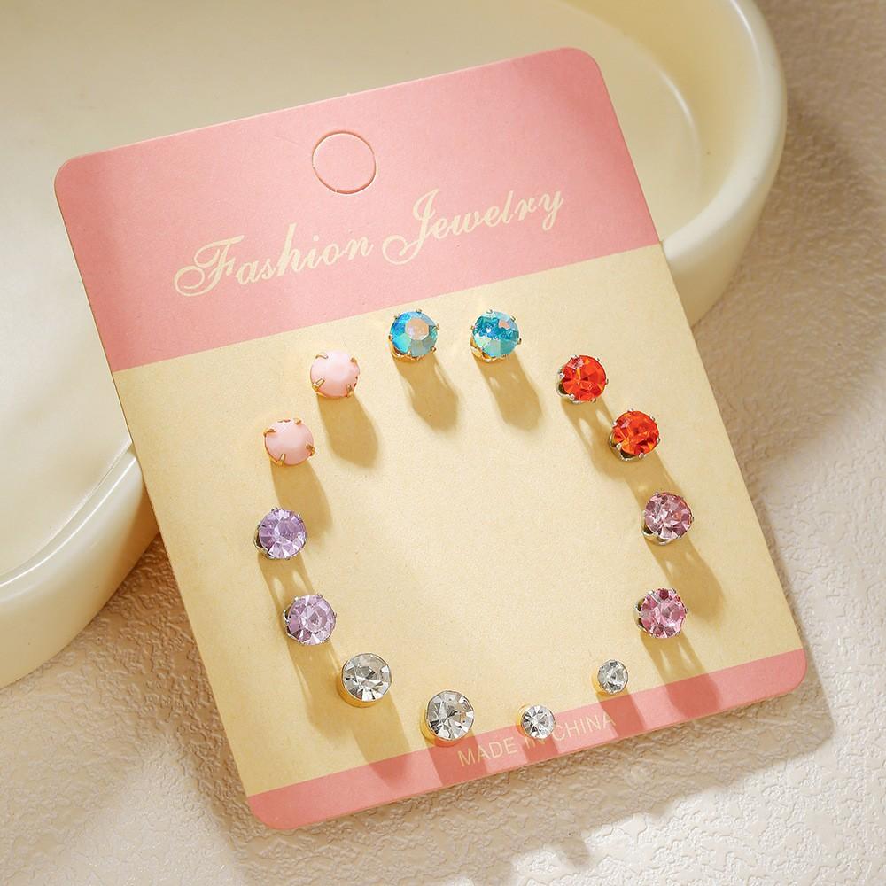 Titanium Steel One-week Stud Earrings 1 Combination Korean Fringed Bow Ins Versatile Cute Earrings for Women