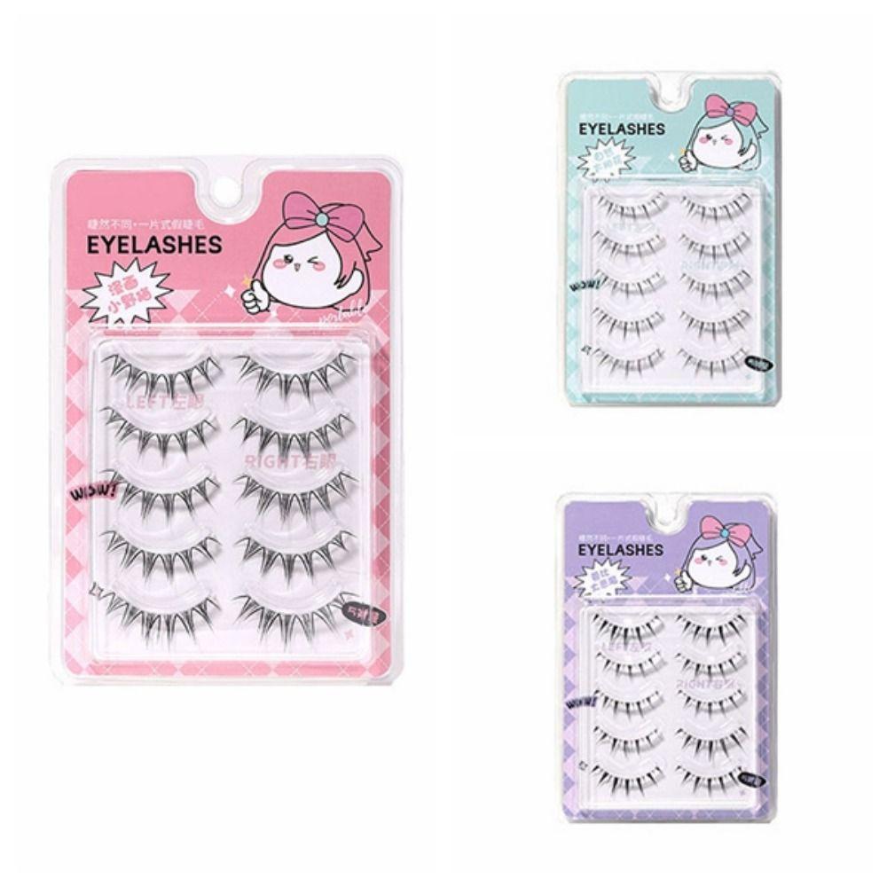 5Pair Fishtail Full Strip Lashes DIY Eyelashes Extension Comic Style Grafting Eyelashes  School