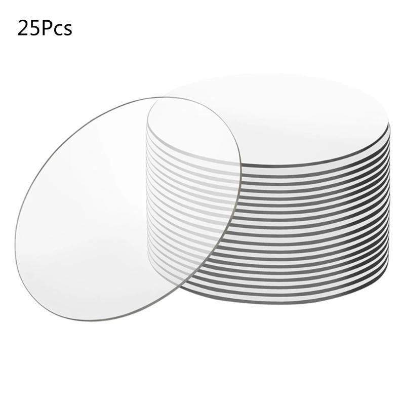 25pcs 2inch Clear Extruded Circle Acrylic Sheet Round Disc Sheet for DIY Project