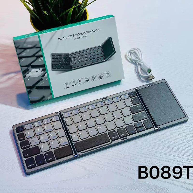 Compact Rechargeable Bluetooth Keyboard with Touchpad - Universal for Tablets