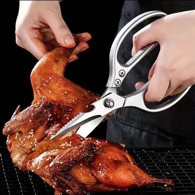 "Heavy-Duty" Stainless Steel Kitchen Scissors with Ergonomic Aluminum Handle - Versatile, Durable & Comfortable for All Cutting Needs