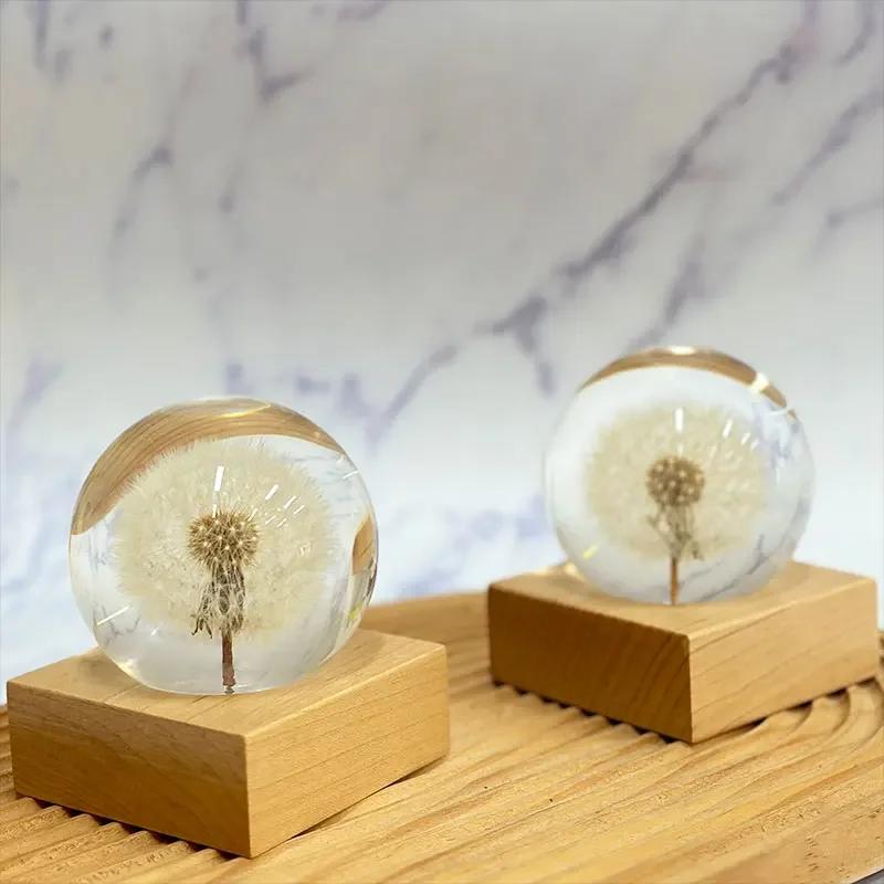 

1pcs Resin Dandelions Crystal Wishing Ball Birthday Gift Dandelions Art Home Desk Accessory Dream Ball Home Decoration 118 1pc