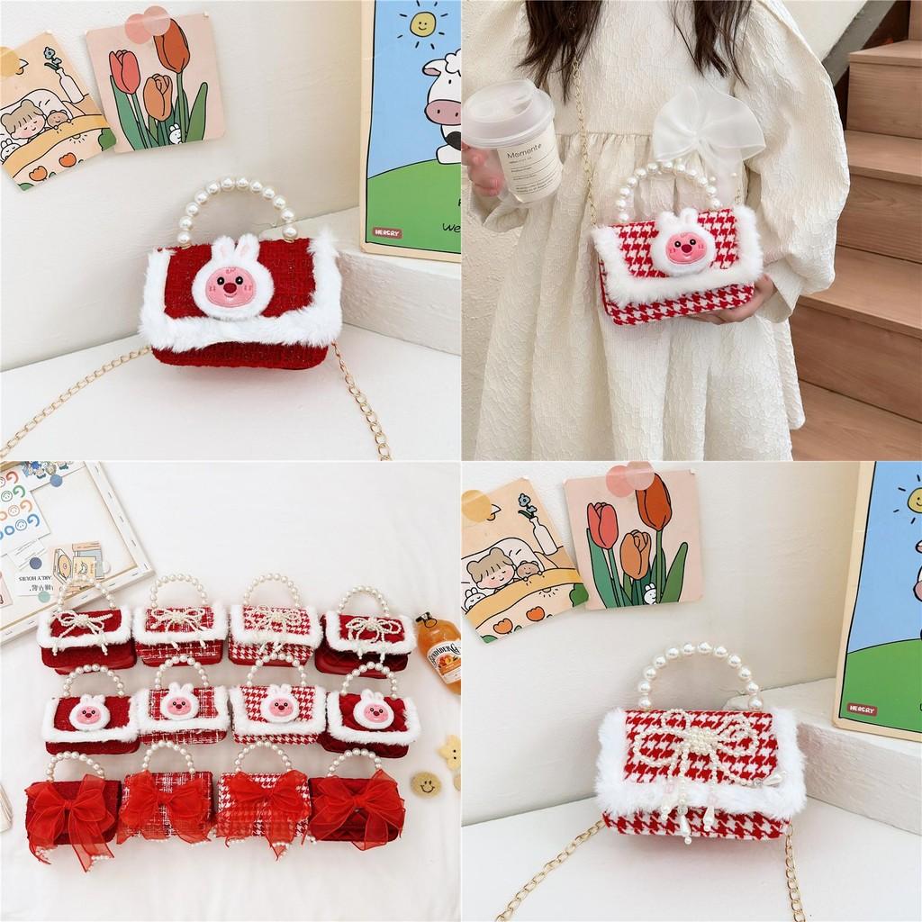 Charming Cartoon Style Red Pu Childrens Handbag With Breathable And Durable Design For Young Girls