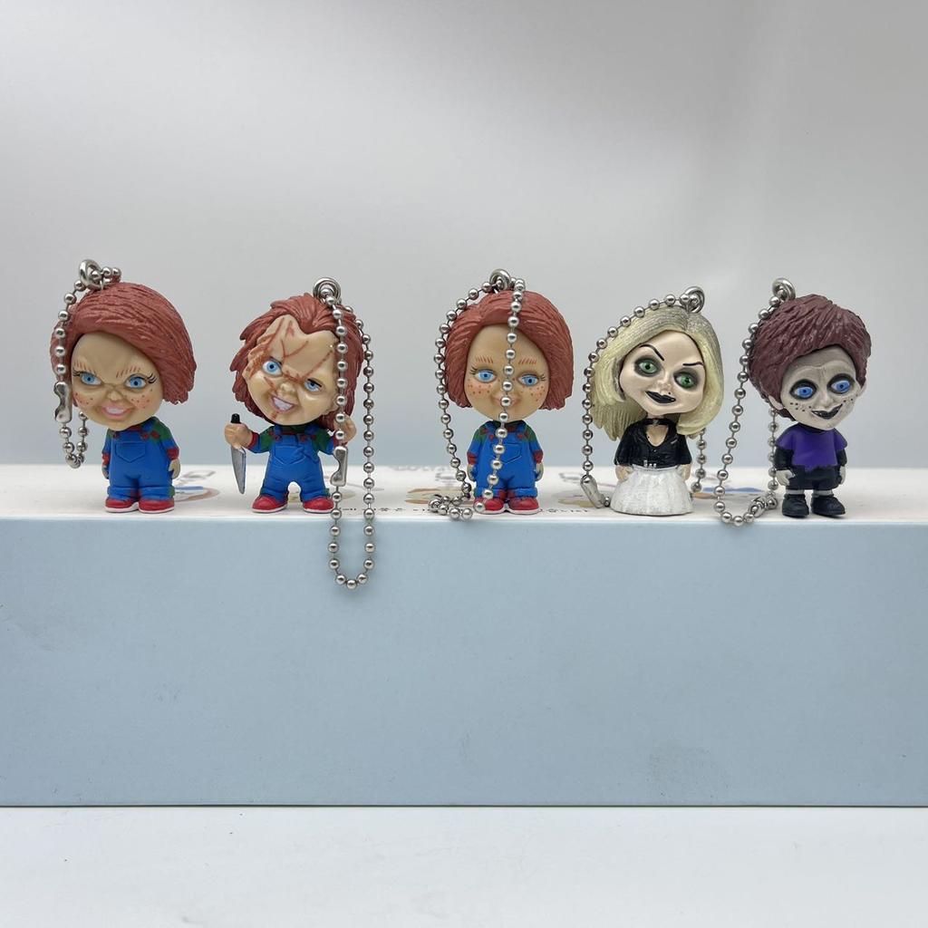 Latest Ghost Doll Modeling Horror Action Figurine Toys Decoration Shaking Pendant Charm Keychain Surprise Gifts For Young Boys