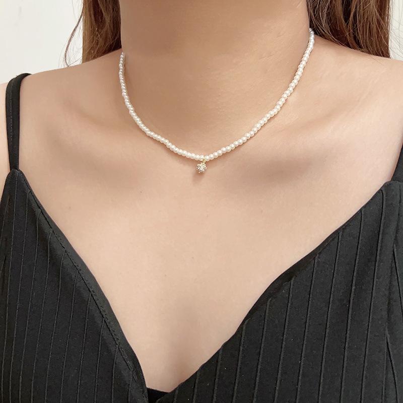 Pearl Necklace Women'S Light Luxury Temperament High Sense Clavicle Chain Year Neck Chain