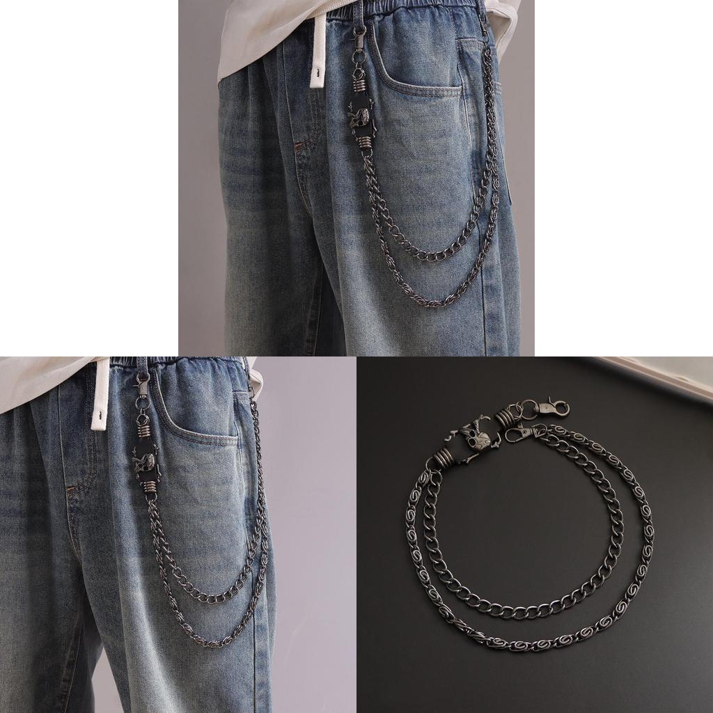 Punk Metal Wallet Chain For Men And Women With Skull Design For Hip Hop Style