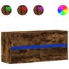 VidaXL Wall-mounted TV Cabinet with LED Lights Smoked Oak 100x31x35 Cm, Wall-mounted TV Unit, Floating TV Unit, TV Stand 852296