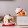 4.2 Inch Ceramic Maneki Neko Ornament Lucky Cat Centerpiece Mascot Figurine Money Box Blessing Fortune Cat Home Decoration Gift