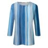 Women's Fashion Casual Round Neck Three-quarter Sleeve Gradient Print T-shirt Top
