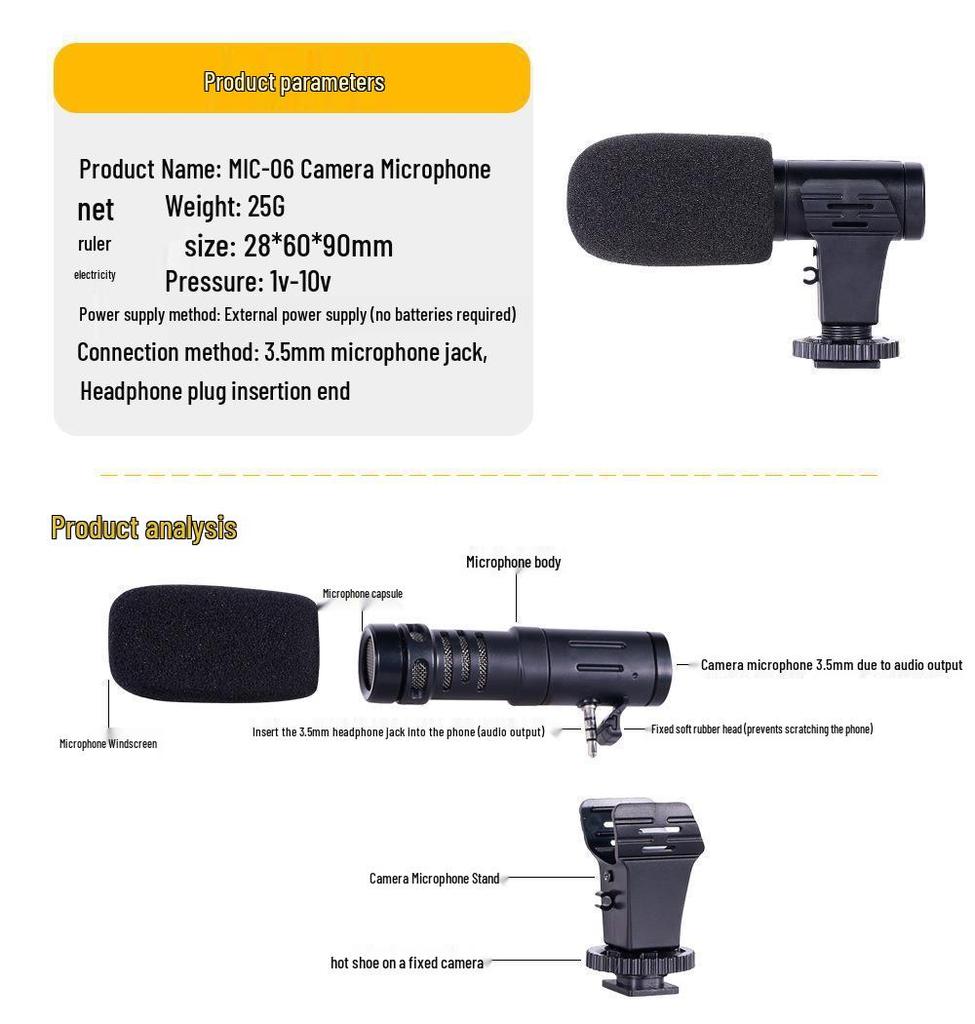 Selfie Remote & Clip-On Wired Microphone for Noise-Reduced Live Streaming & Interviews