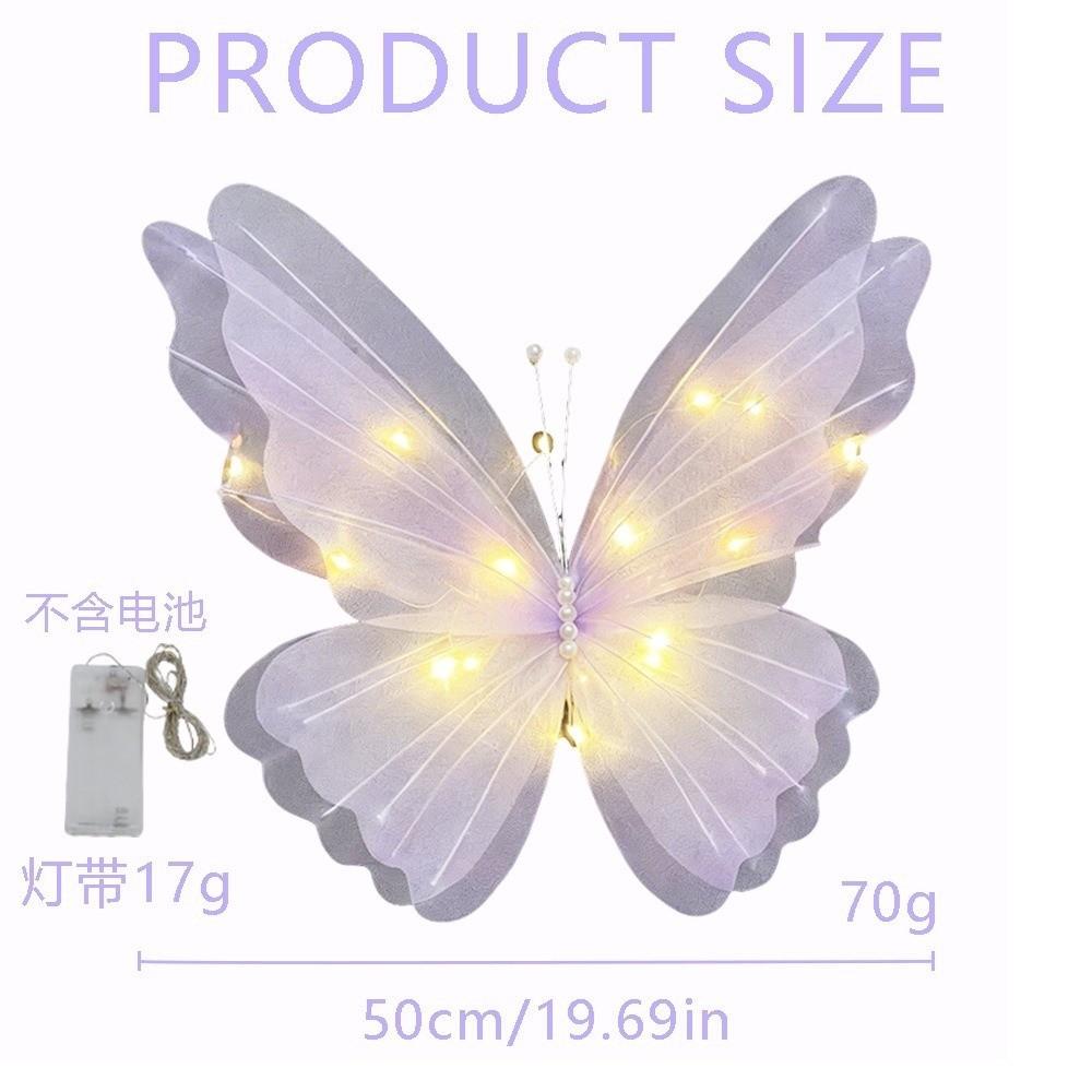 50CM Butterfly Strip Light Silk Material Luminous Decoration Sparkling Yarn Flower  Spring Party