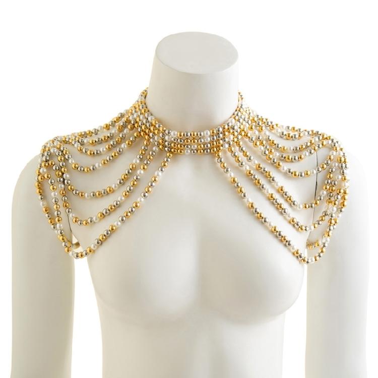 Elegant Faux Pearls Shoulder Necklace For Women Perfect For Pageants Proms Party Wedding Photo Props