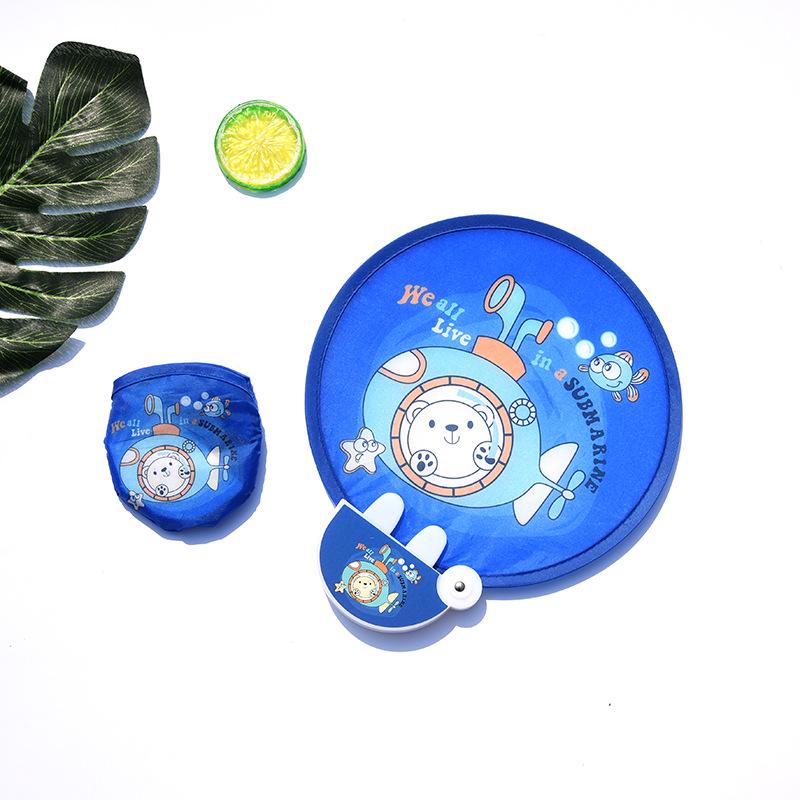 Children's Cartoon Mini Round Folding Fan - Portable and Compact Summer Fan for Kids and Adults
