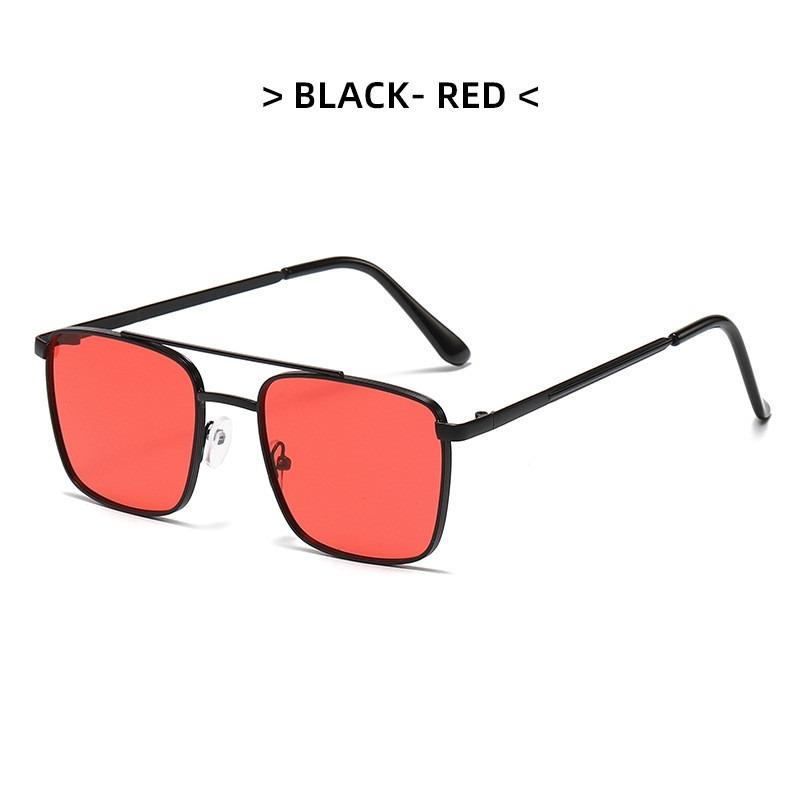 Fashion Metal Square Frame Women's Outdoor Sunglasses Classic Double Beam Glasses