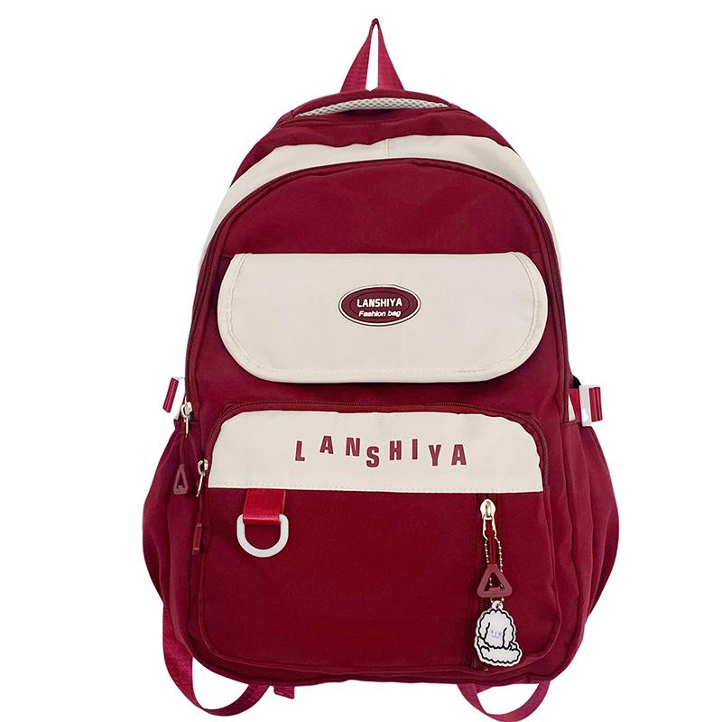 Korean Version of Simple Primary School Schoolbag Female Junior High School High School Light Leisure Backpack Outdoor Travel Large Capacity Backpack