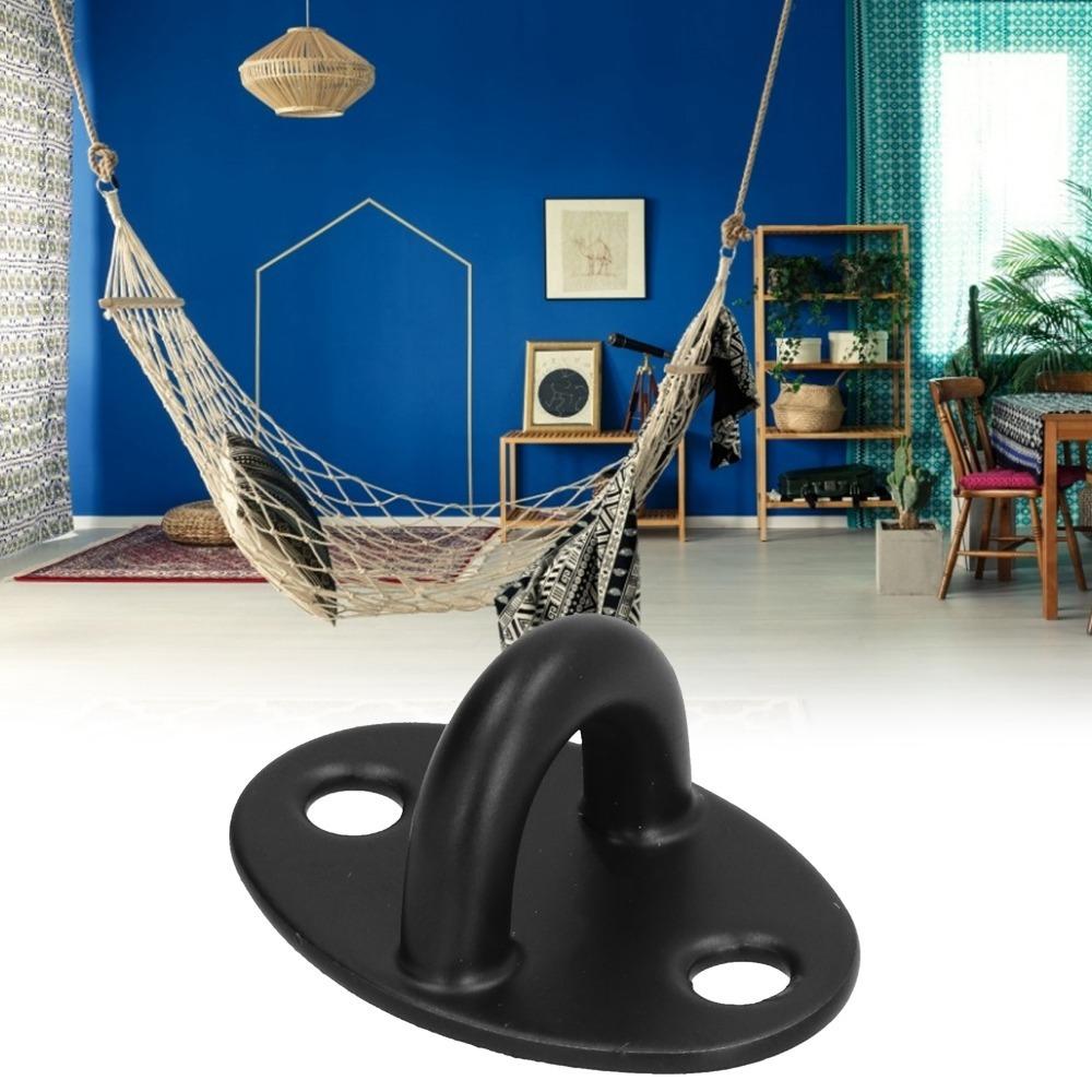 

10 Pcs Oval Ceiling Hooks Black Wall Mount Hooks Hooks Eye Plate U Hook Swings