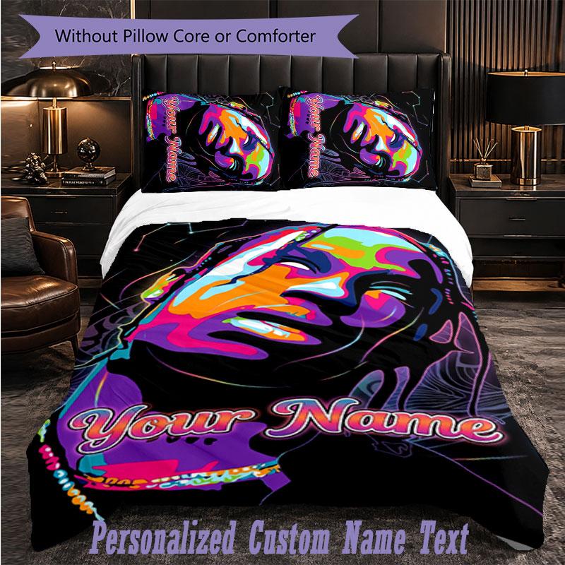 Personalized 3Pcs Bedding SetTravis Scott Custom Text Duvet Cover Pillowcase Set Bedroom Gift
