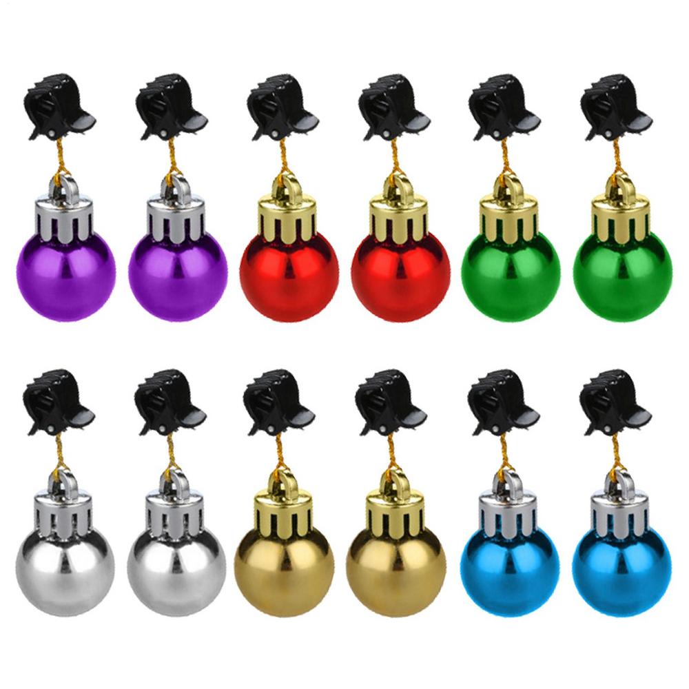 

12pcs Christmas Beard Decoration Mixing Ball Santa Claus Beard Clip Bulb Bells Clip Ornament Party Wearing Xmas Decorate Hairpin