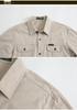 Men's Plus Size Casual Long-Sleeve Shirt with Pocket - Solid Color, Ideal for Middle-Aged & Young Men, Autumn Workwear Style