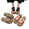 thick-soled toe slippers, women wear summer beach shoes, two sandals, small casual lazy muffin half slippers