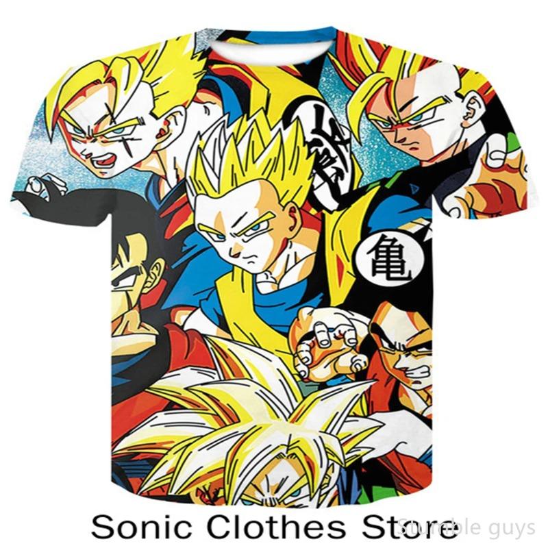Kids Fashion Streetwear Dragon Ball Tshirt Kids Boys Girls Clothes Z T-Shirt Goku Super Saiyan Vegeta Kakarot