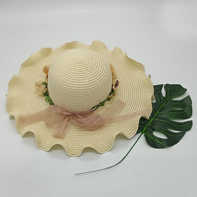 Koreańska wersja składany plażowy nowy kapelusz z szerokim rondem damski letni wszechstronny słomkowy pleciony letni ochrona przeciwsłoneczna cień kapelusz słomkowy dla rodziców i dzieci