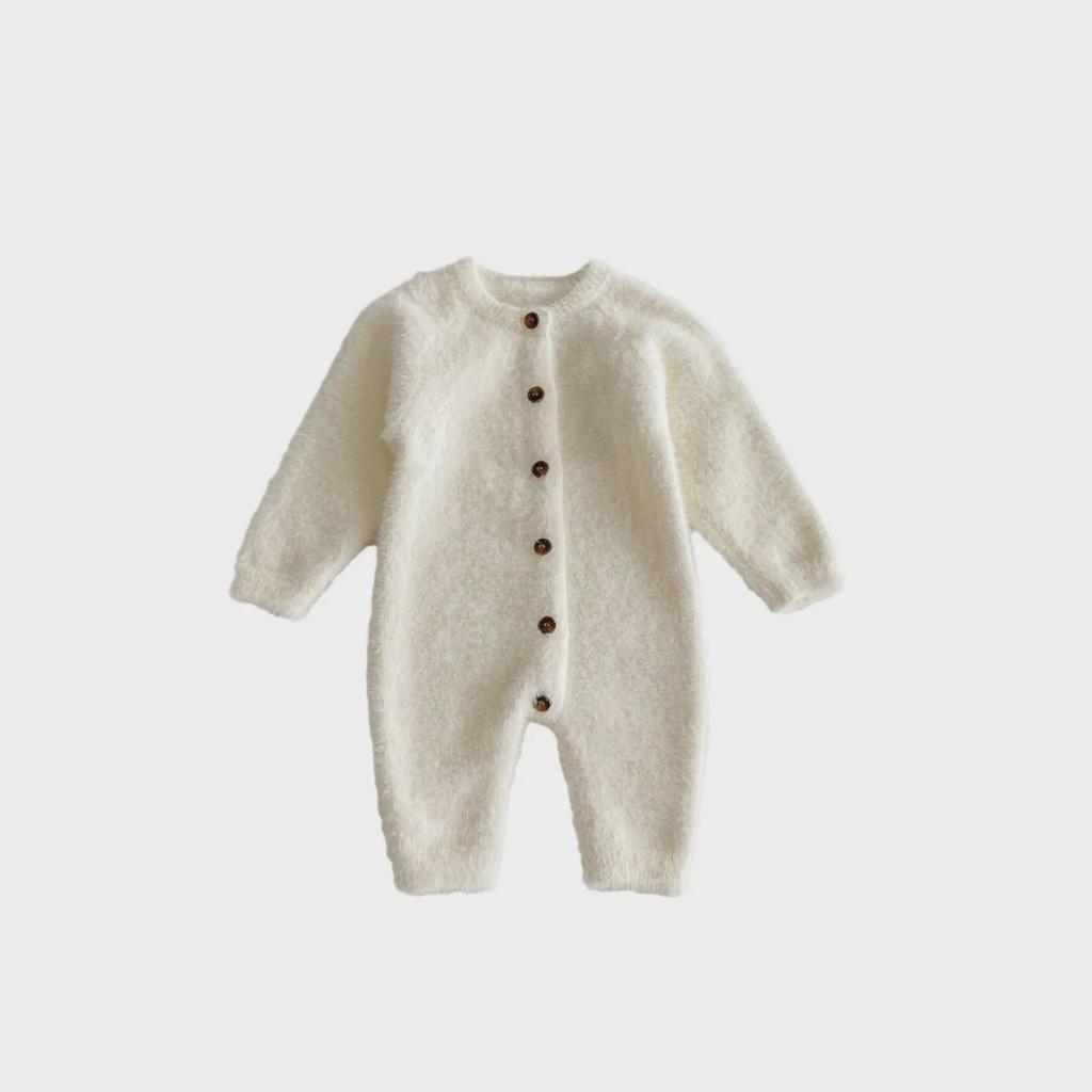 Adorable Newborn Plush Jumpsuit for Autumn/Winter - Unisex Baby Romper, Soft Crawling Outfit