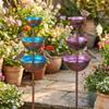 Handmade Garden Rain Catcher Vintage Iron Bird Feeding Station 3-Tiered Bird Bath  Outdoor Yard
