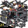 2023 Stadtpolizei SWAT-Team Militärset Bausteine Auto Kampfroboter DIY Spielzeug für Kinder Geburtstag Jungen Geschenke