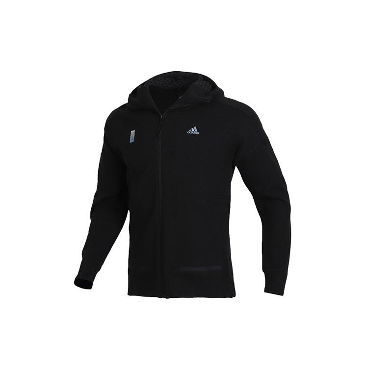adidas Sports Shoulder Drop Hooded Jacket Black Men s FM9339 XS