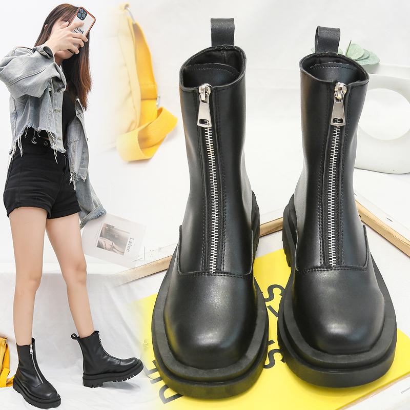 Women's Boots  New Round Toe Solid Color Low Heel Short  Casual Women's Fashion Boots