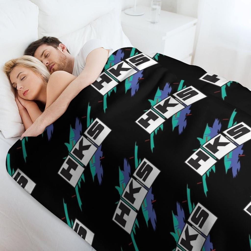 Vintage HKS Vaporwave Throw Blanket Cozy Warm Blanket for Bed Room Decor