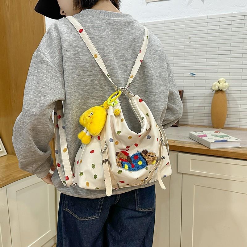 Süßer Cartoon-Hund Polka-Dot-Muster Umhängetasche Rucksack Mit Reißverschluss Für Den Täglichen Gebrauch