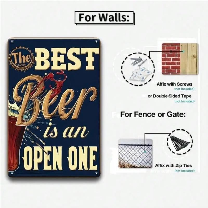 Metal Tin Sign Beer Lover Plaque Vintage Home Bar Wall Decor