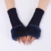 Diamond Shaped Short Gloves for Women Knitted Warm Half-finger Arm Sleeves